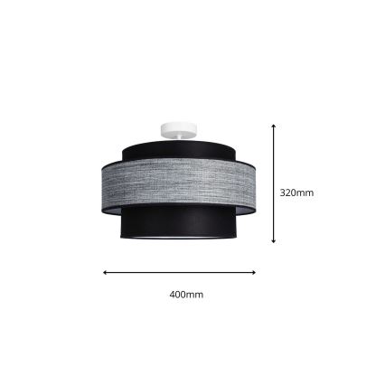 Pinnale kinnitatav lühter GRACE 1xE27/60W/230V d. 40 cm must/hall