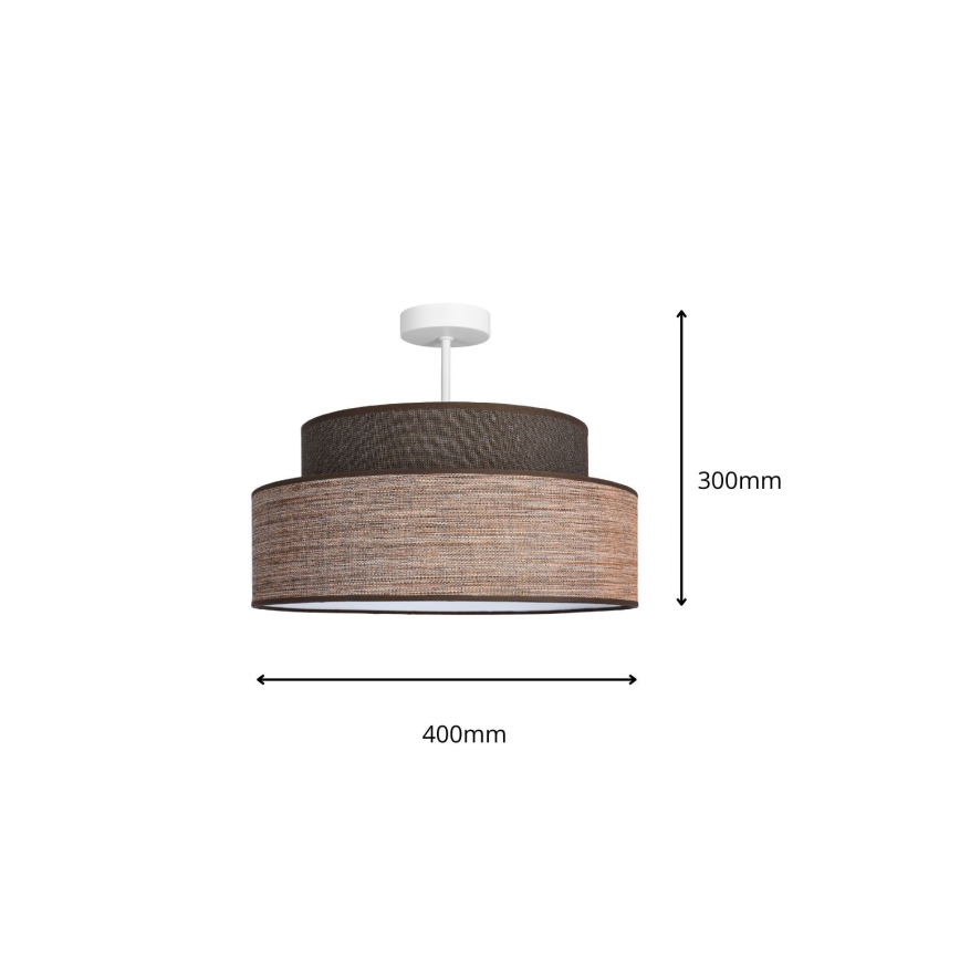 Pinnale kinnitatav lühter GRACE 1xE27/60W/230V d. 40 cm pruun/beež