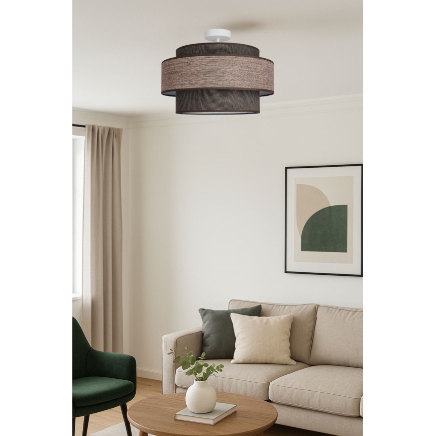 Pinnale kinnitatav lühter GRACE 1xE27/60W/230V d. 40 cm pruun/beež