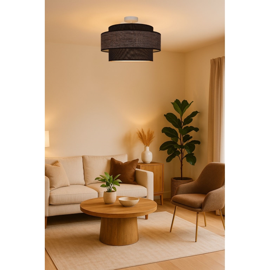 Pinnale kinnitatav lühter GRACE 1xE27/60W/230V d. 40 cm pruun/beež