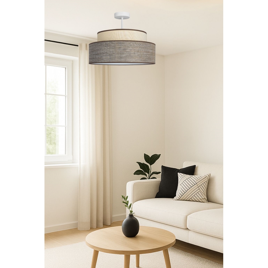 Pinnale kinnitatav lühter GRACE 1xE27/60W/230V kreemikas/pruun