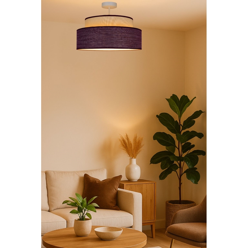 Pinnale kinnitatav lühter GRACE 1xE27/60W/230V kreemikas/pruun