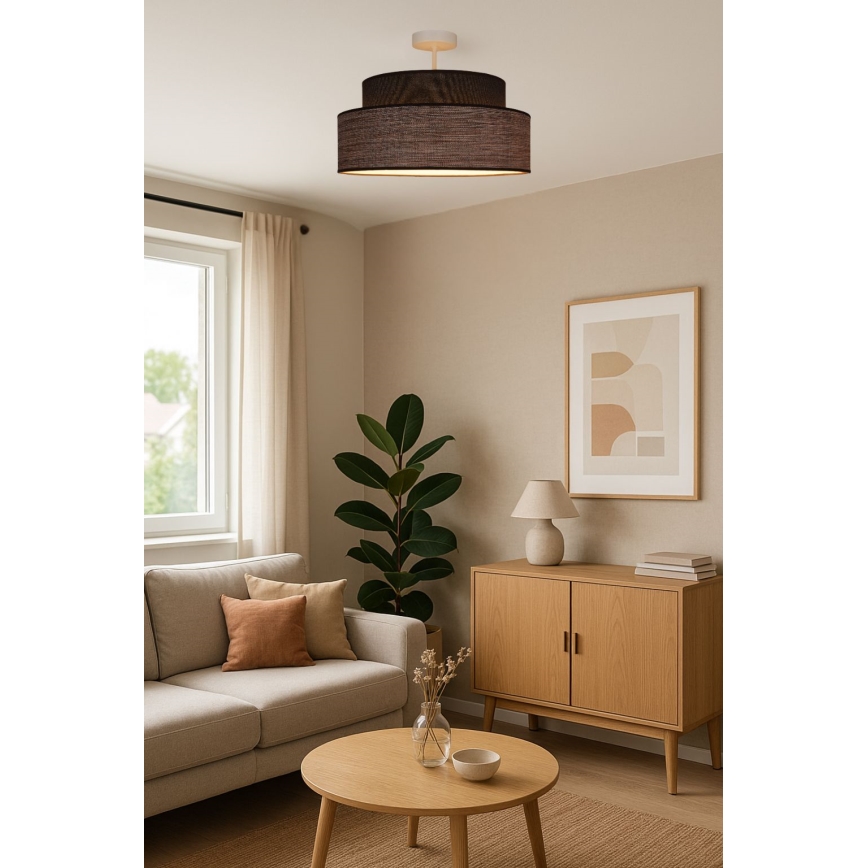 Pinnale kinnitatav lühter GRACE 1xE27/60W/230V pruun/beež