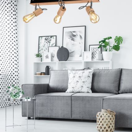 Pinnale kinnitatav lühter GUSTAVO 3xE27/60W/230V pöök