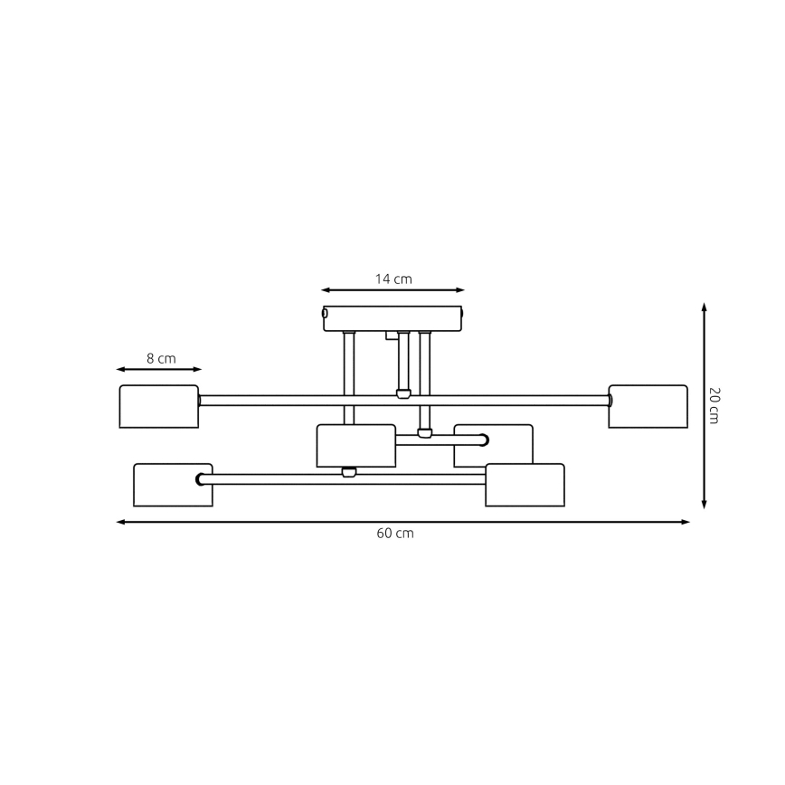 Pinnale kinnitatav lühter HALO 6xGX53/8W/230V must