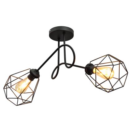 Pinnale kinnitatav lühter KARO 2xE27/15W/230V must