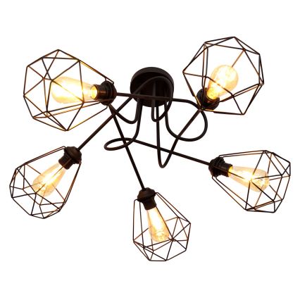 Pinnale kinnitatav lühter KARO 5xE27/15W/230V must