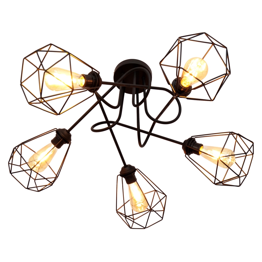 Pinnale kinnitatav lühter KARO 5xE27/15W/230V must