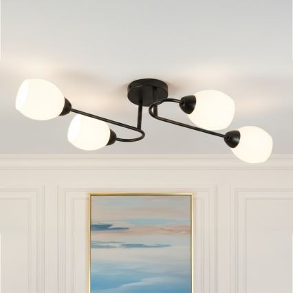 Pinnale kinnitatav lühter KING 4xE27/15W/230V must