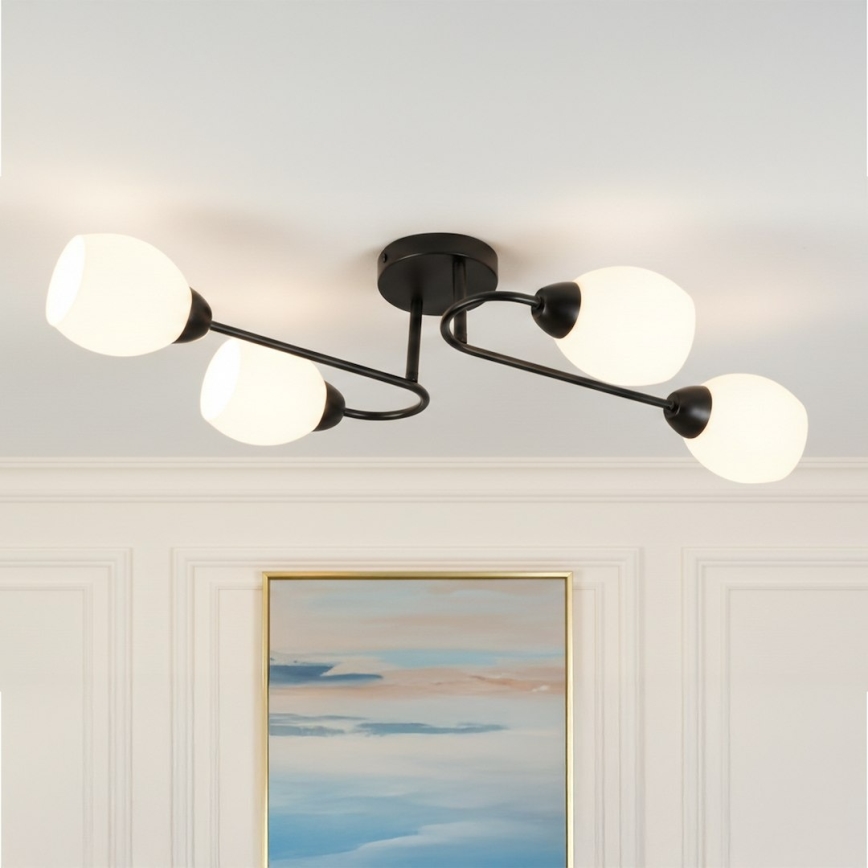 Pinnale kinnitatav lühter KING 4xE27/15W/230V must