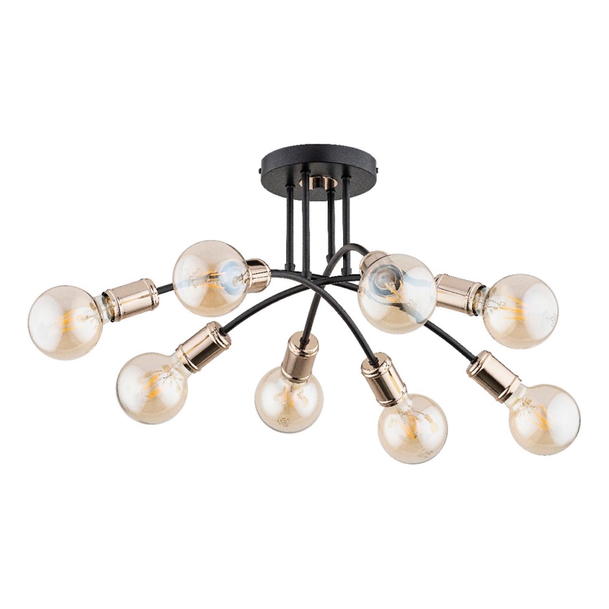 Pinnale kinnitatav lühter LANTI 8xE27/15W/230V kuldne/must