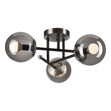 Pinnale kinnitatav lühter MALENA 3xE14/5W/230V must/hall