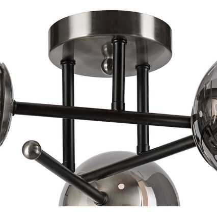 Pinnale kinnitatav lühter MALENA 3xE14/5W/230V must/suitsune
