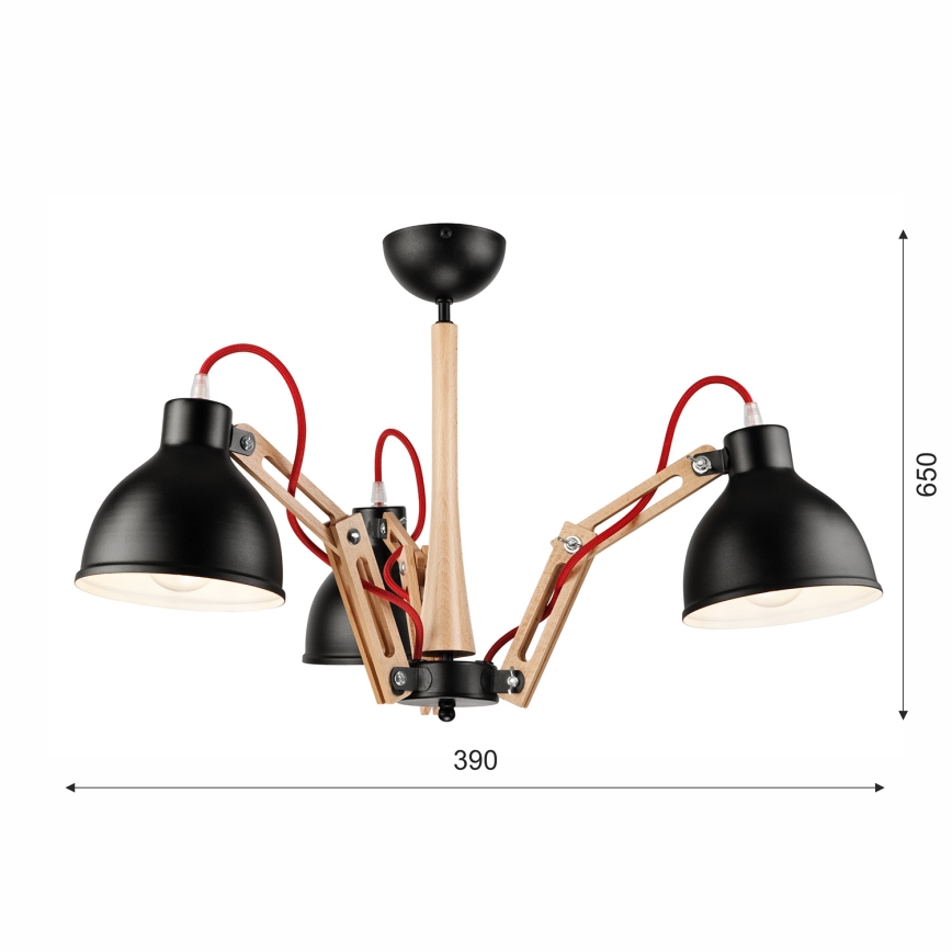 Pinnale kinnitatav lühter MARCELLO 3xE27/60W/230V