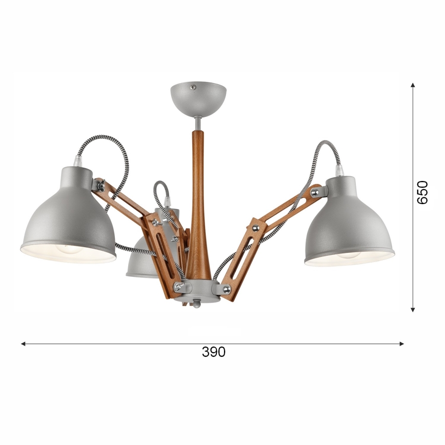 Pinnale kinnitatav lühter MARCELLO 3xE27/60W/230V pöök