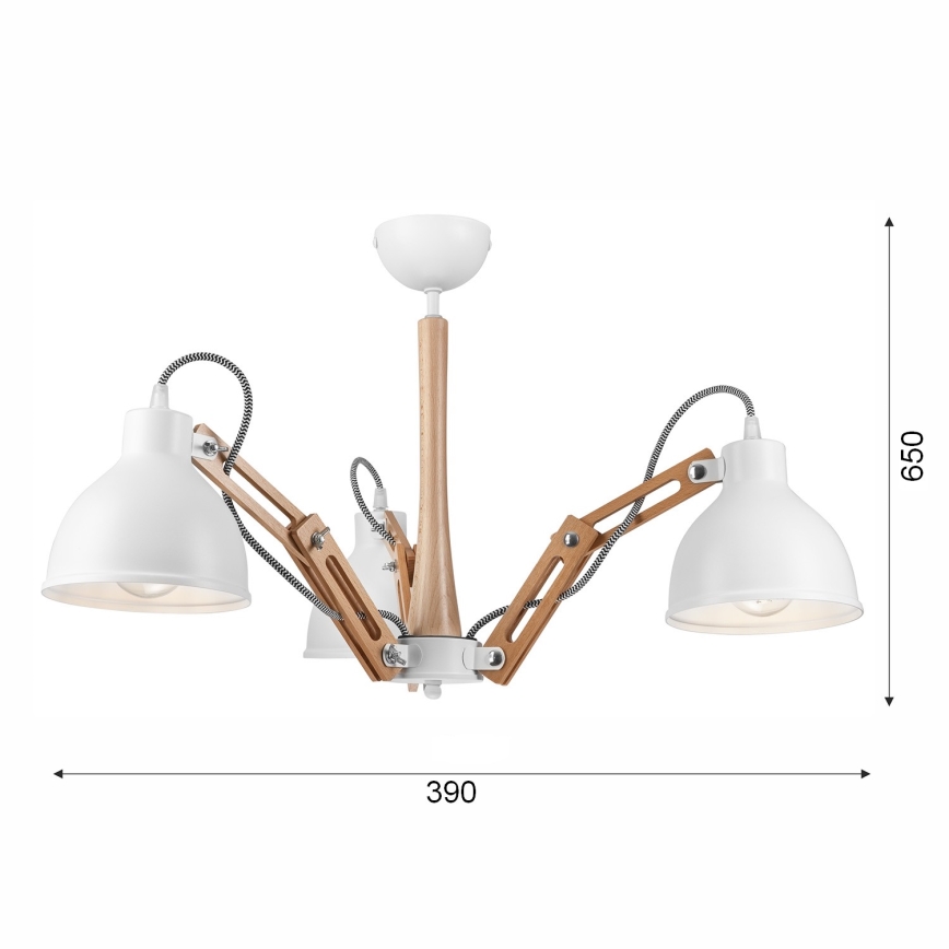 Pinnale kinnitatav lühter MARCELLO 3xE27/60W/230V pöök
