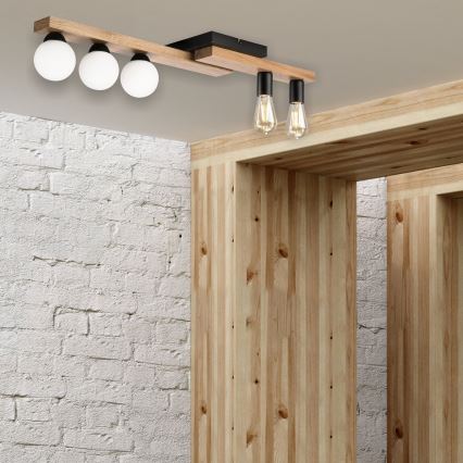 Pinnale kinnitatav lühter MATTE 2xE27/15W/230V + 3xG9/5W/230V must/tamm