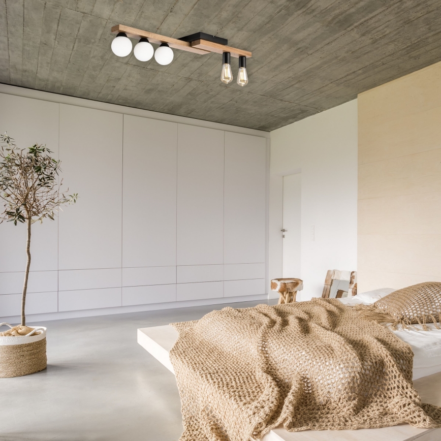 Pinnale kinnitatav lühter MATTE 2xE27/15W/230V + 3xG9/5W/230V must/tamm