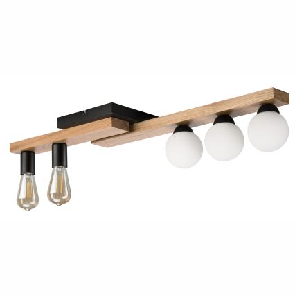 Pinnale kinnitatav lühter MATTE 2xE27/15W/230V + 3xG9/5W/230V must/tamm