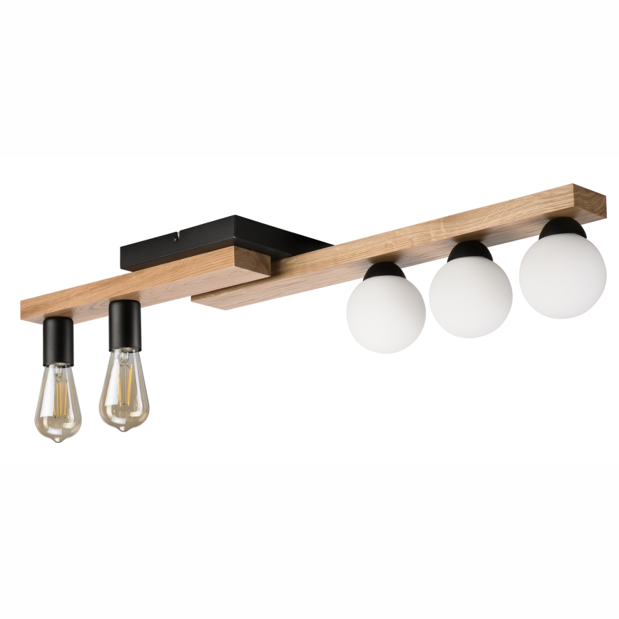 Pinnale kinnitatav lühter MATTE 2xE27/15W/230V + 3xG9/5W/230V must/tamm