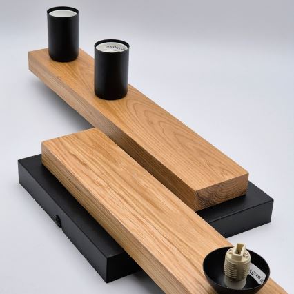 Pinnale kinnitatav lühter MATTE 2xE27/15W/230V + 3xG9/5W/230V must/tamm