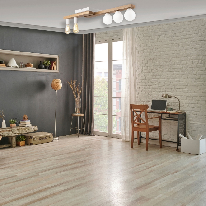 Pinnale kinnitatav lühter MATTE 2xE27/15W/230V + 3xG9/5W/230V valge/tamm