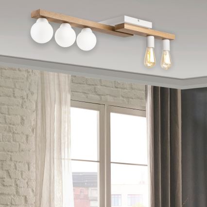 Pinnale kinnitatav lühter MATTE 2xE27/15W/230V + 3xG9/5W/230V valge/tamm