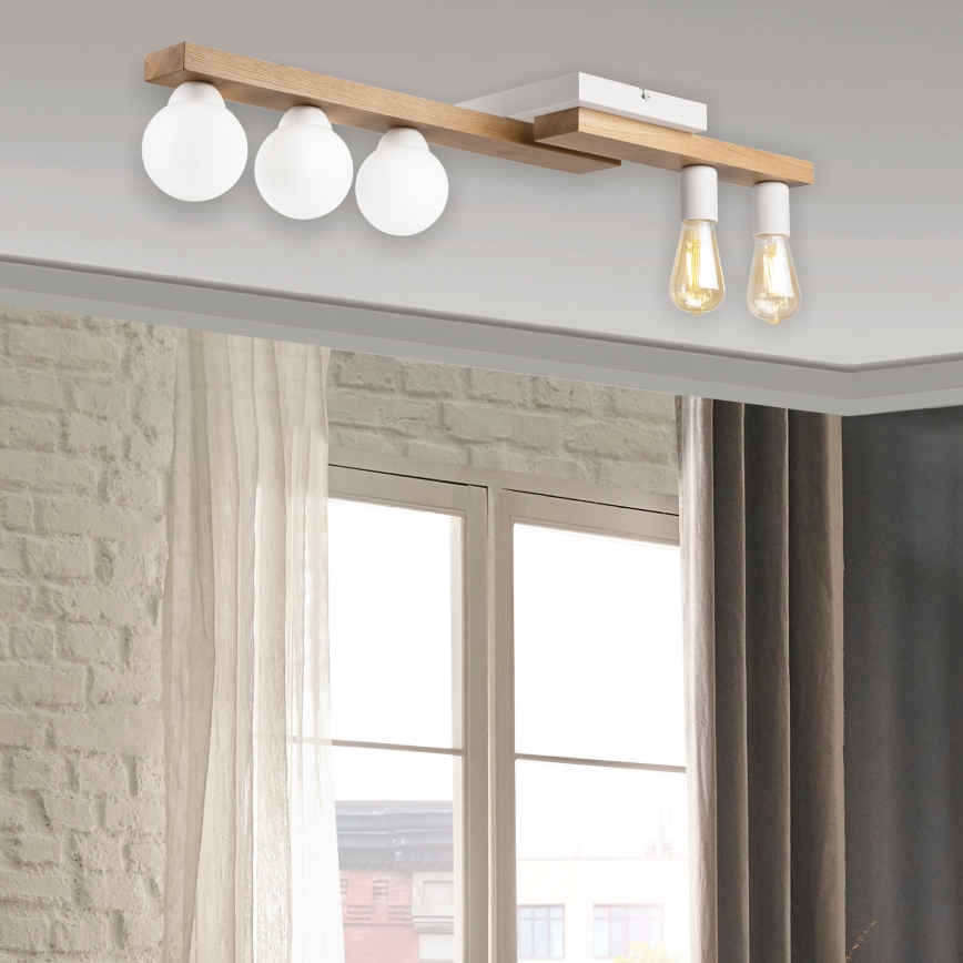 Pinnale kinnitatav lühter MATTE 2xE27/15W/230V + 3xG9/5W/230V valge/tamm