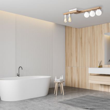 Pinnale kinnitatav lühter MATTE 2xE27/15W/230V + 3xG9/5W/230V valge/tamm