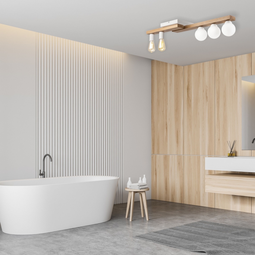 Pinnale kinnitatav lühter MATTE 2xE27/15W/230V + 3xG9/5W/230V valge/tamm
