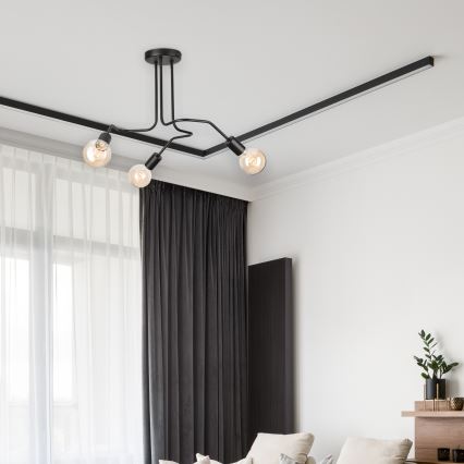 Pinnale kinnitatav lühter MATYLDA 3xE27/60W/230V must