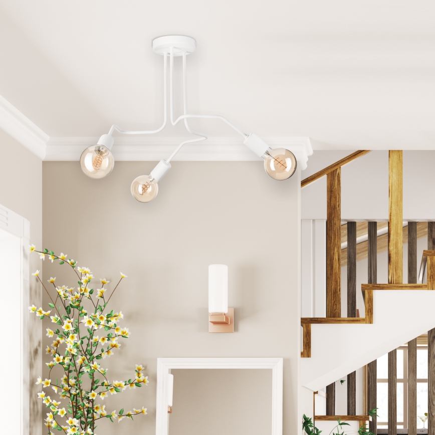 Pinnale kinnitatav lühter MATYLDA 3xE27/60W/230V valge