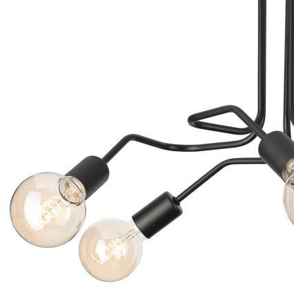 Pinnale kinnitatav lühter MATYLDA 5xE27/60W/230V must
