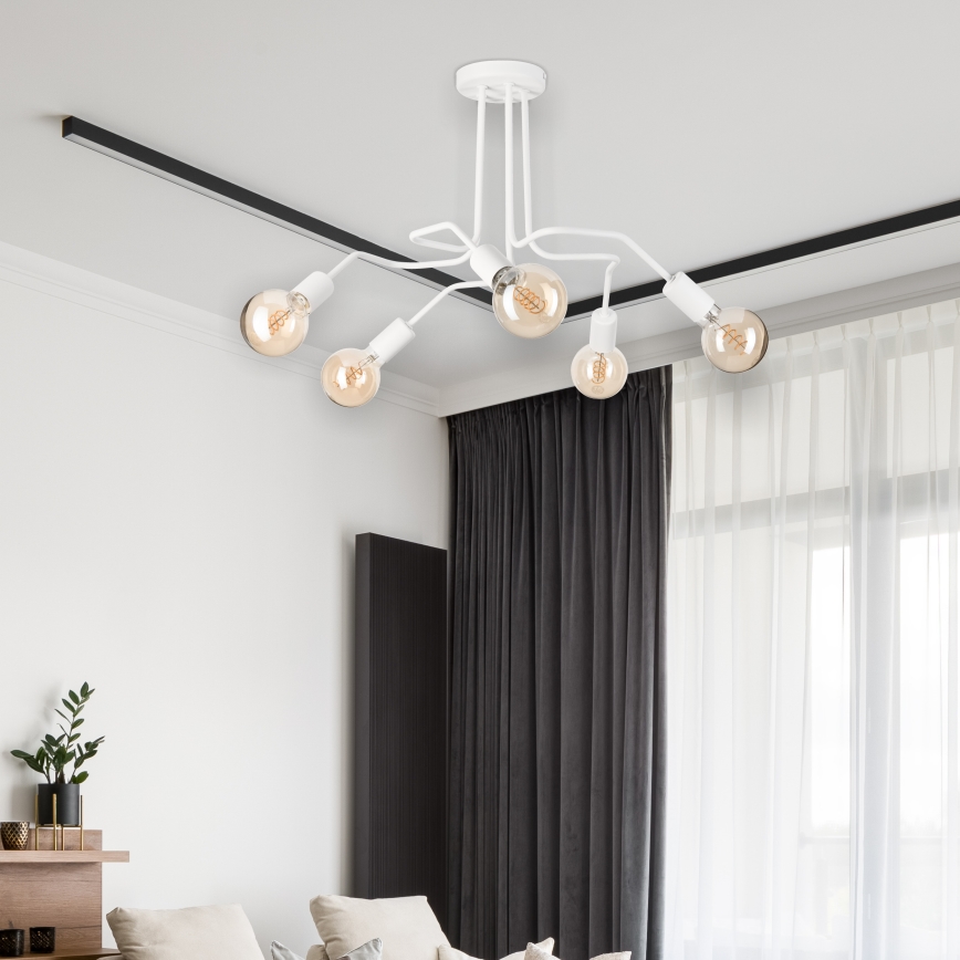 Pinnale kinnitatav lühter MATYLDA 5xE27/60W/230V valge