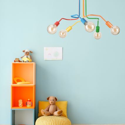 Pinnale kinnitatav lühter MATYLDA 5xE27/60W/230V värviline