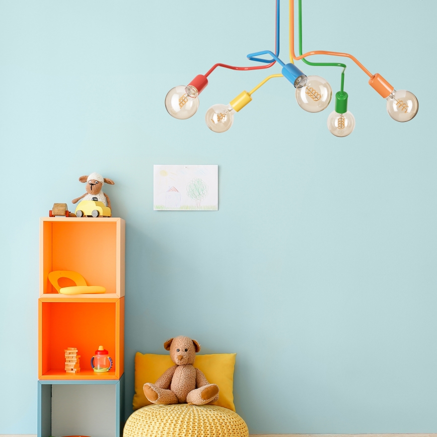 Pinnale kinnitatav lühter MATYLDA 5xE27/60W/230V värviline
