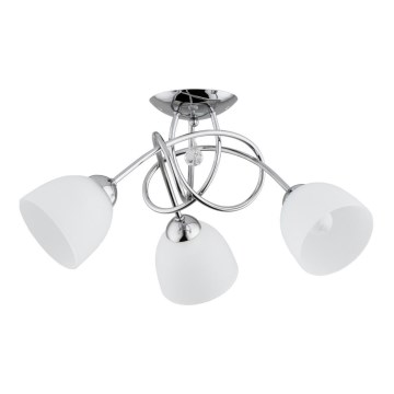 Pinnale kinnitatav lühter MODENA 3xE27/60W/230V läikiv kroom/valge