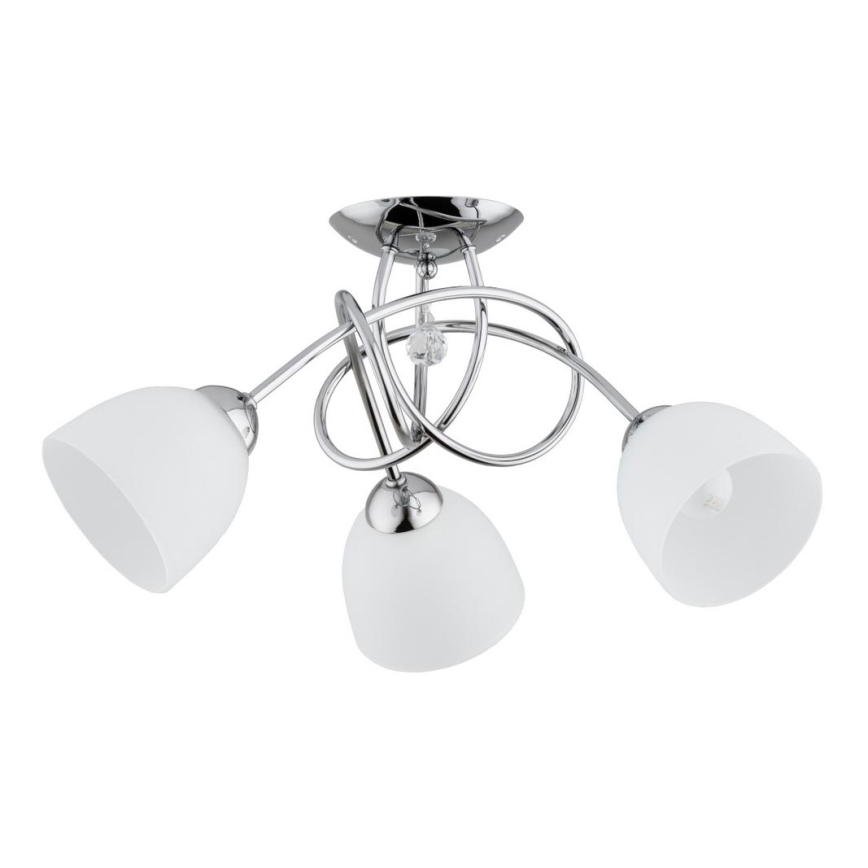 Pinnale kinnitatav lühter MODENA 3xE27/60W/230V läikiv kroom/valge