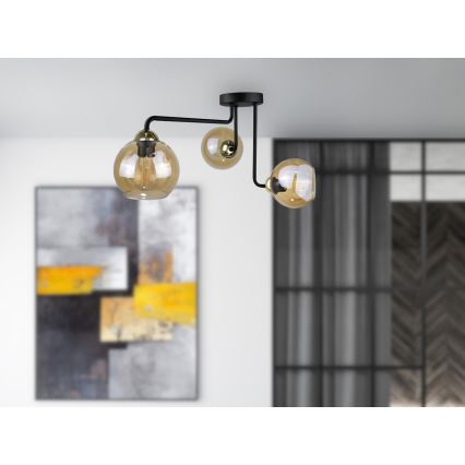 Pinnale kinnitatav lühter MONDE GOLD 3xE27/60W/230V
