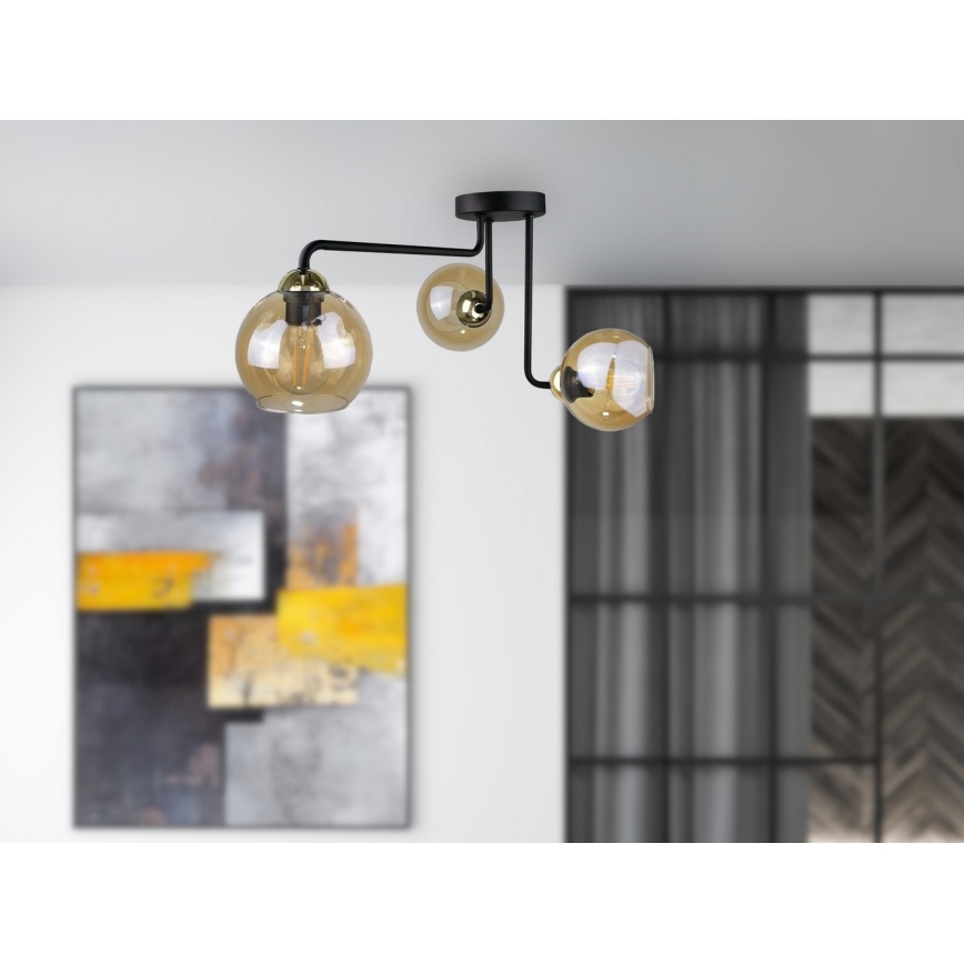 Pinnale kinnitatav lühter MONDE GOLD 3xE27/60W/230V
