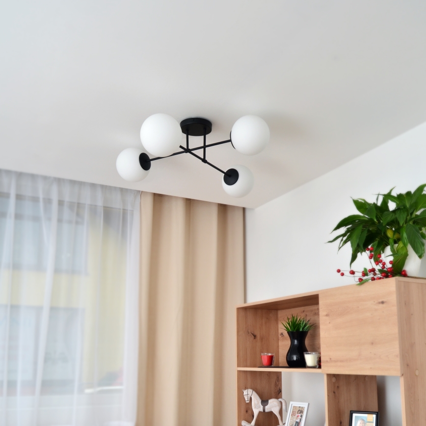 Pinnale kinnitatav lühter MOON 4xE27/15W/230V must