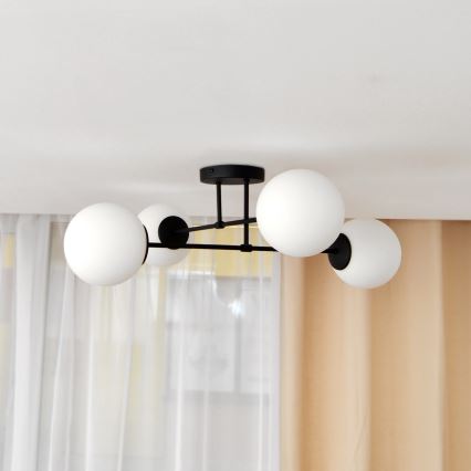 Pinnale kinnitatav lühter MOON 4xE27/15W/230V must
