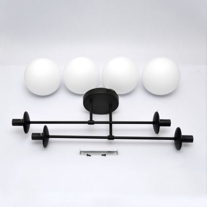 Pinnale kinnitatav lühter MOON 4xE27/15W/230V must
