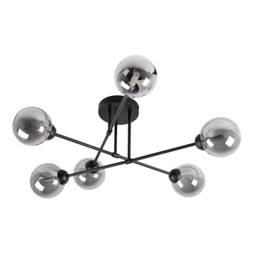 Pinnale kinnitatav lühter OBSIDIAN 6xG9/10W/230V must/suitsuhall