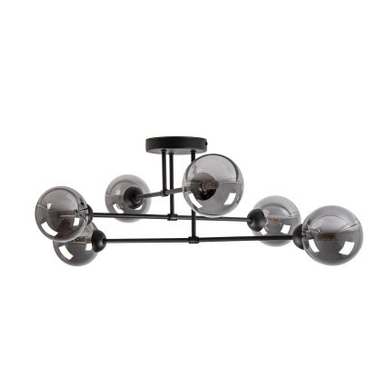 Pinnale kinnitatav lühter OBSIDIAN 6xG9/10W/230V must/suitsuhall