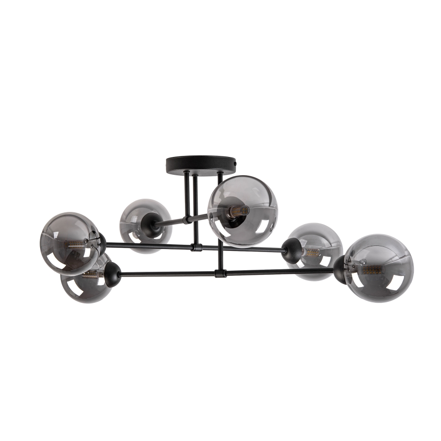 Pinnale kinnitatav lühter OBSIDIAN 6xG9/10W/230V must/suitsuhall