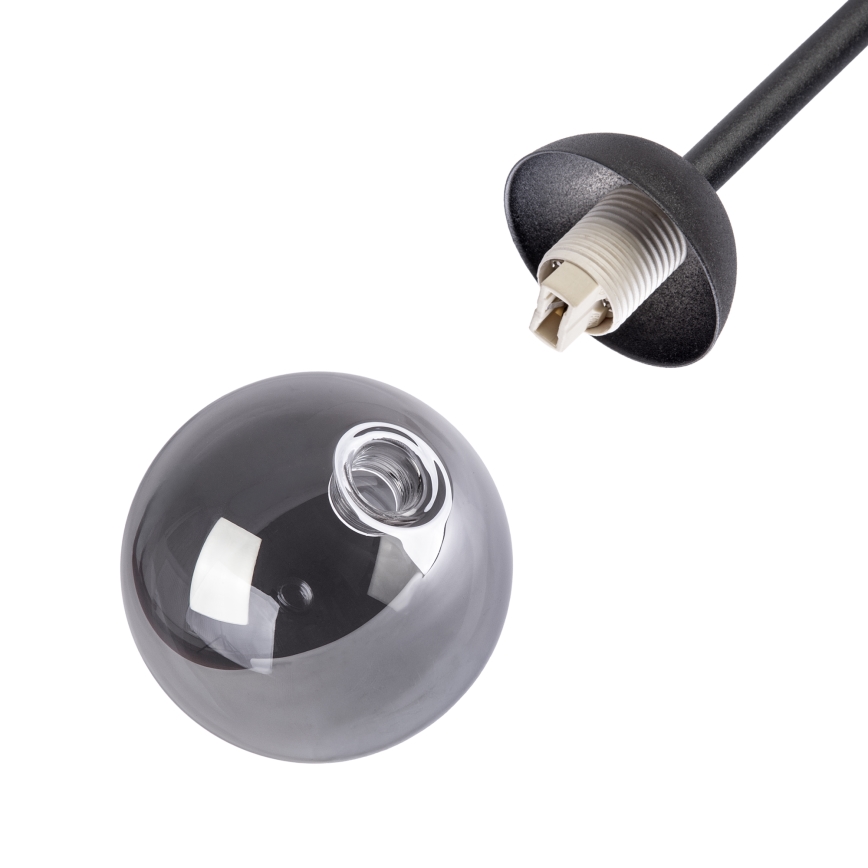 Pinnale kinnitatav lühter OBSIDIAN 6xG9/10W/230V must/suitsuhall