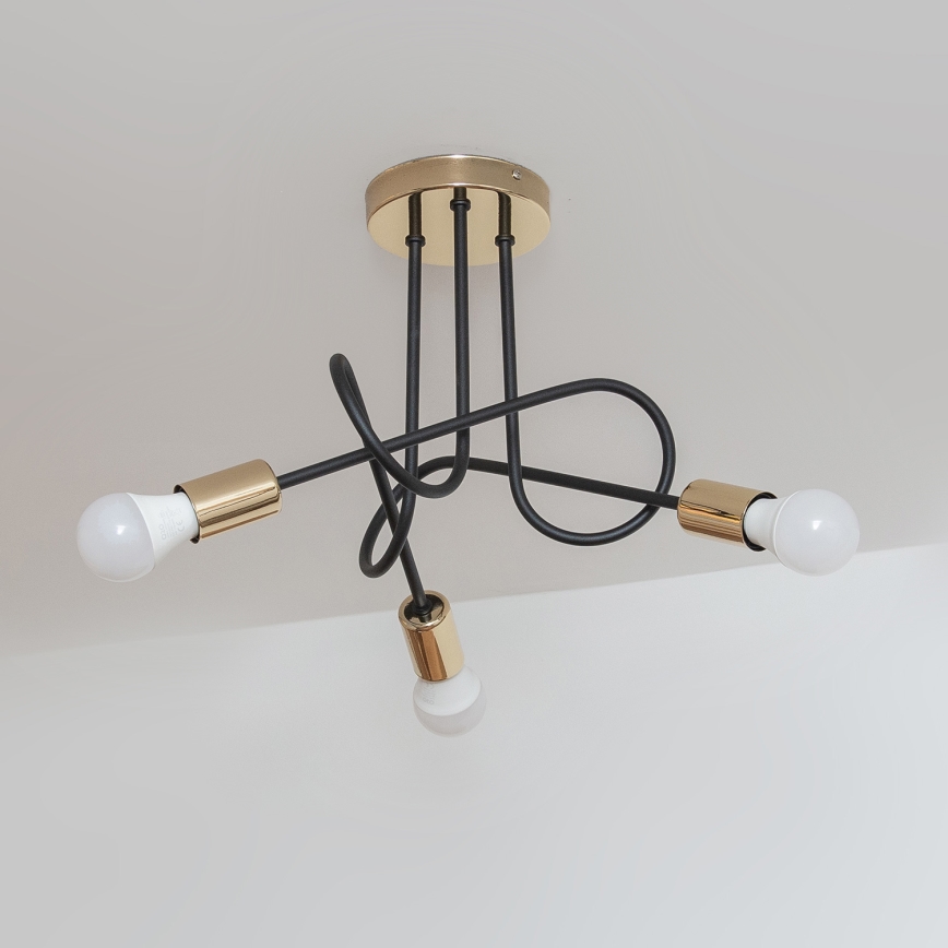 Pinnale kinnitatav lühter OXFORD 3xE27/15W/230V kuldne/must