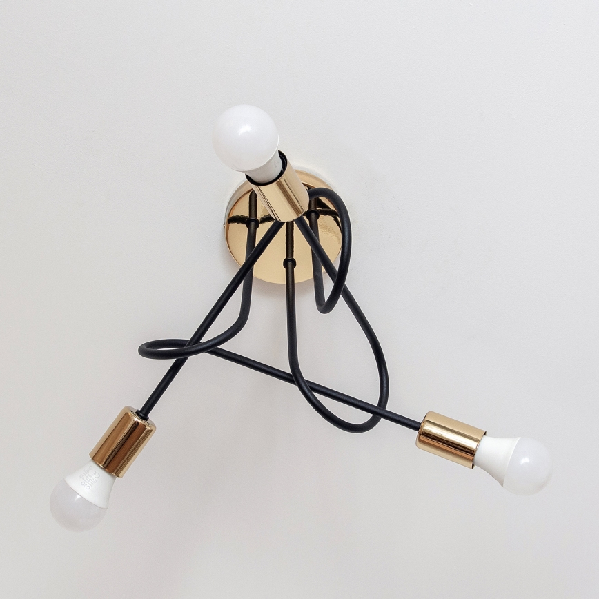 Pinnale kinnitatav lühter OXFORD 3xE27/15W/230V kuldne/must