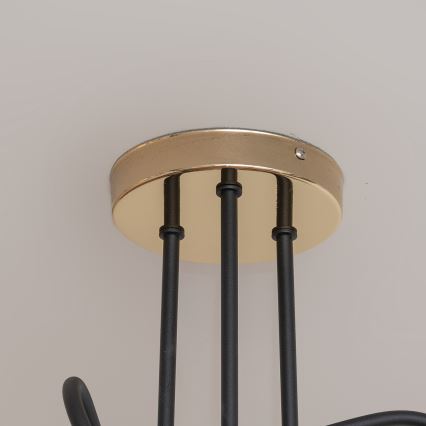 Pinnale kinnitatav lühter OXFORD 3xE27/15W/230V kuldne/must